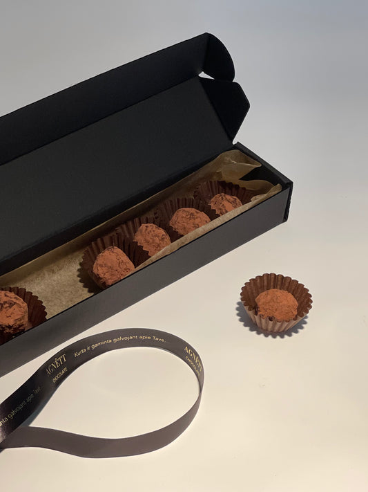 6 šokolado ir degintos sūrios karamelės žaismo triufeliai